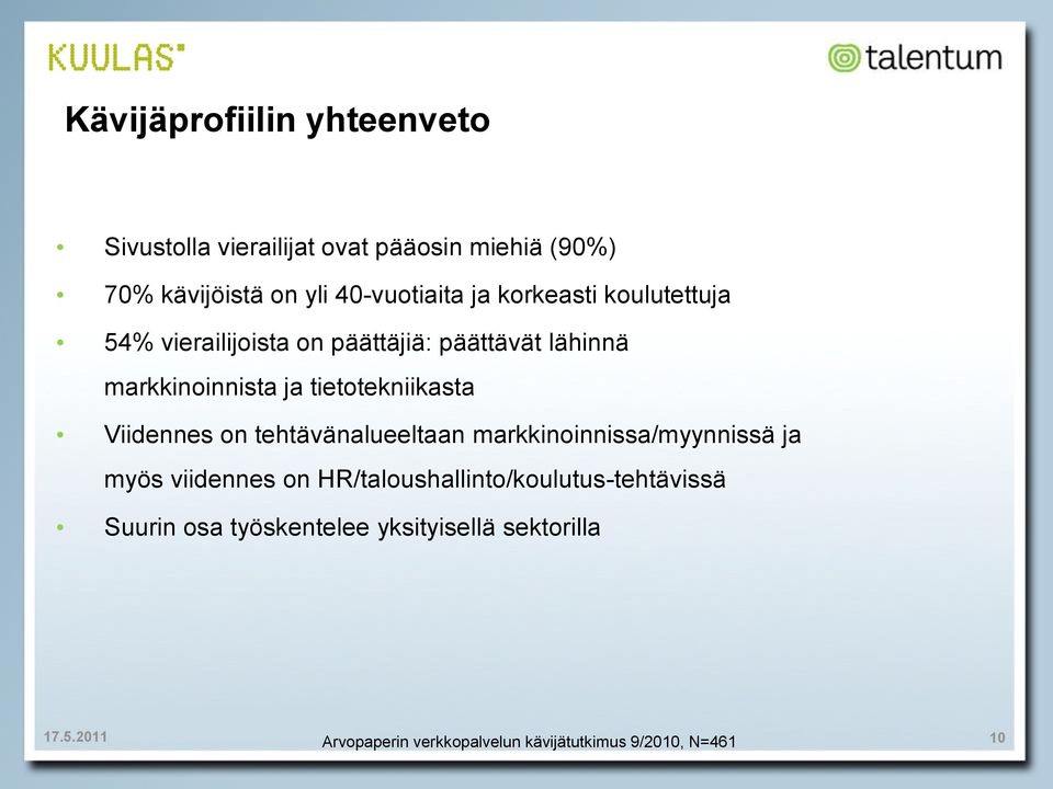 markkinoinnista ja tietotekniikasta Viidennes on tehtävänalueeltaan markkinoinnissa/myynnissä ja