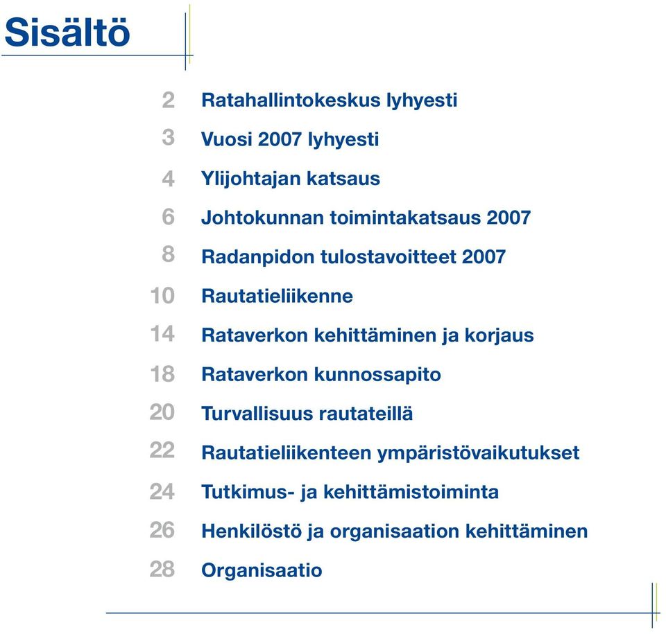 Rautatieliikenne Rataverkon kehittäminen ja korjaus Rataverkon kunnossapito Turvallisuus rautateillä