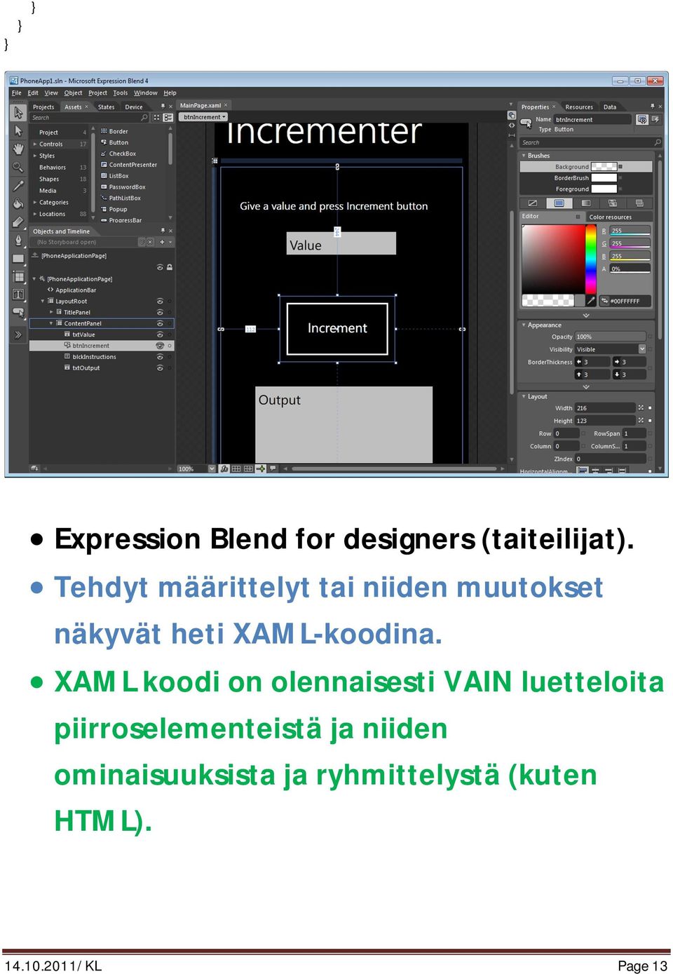 XAML-koodina.