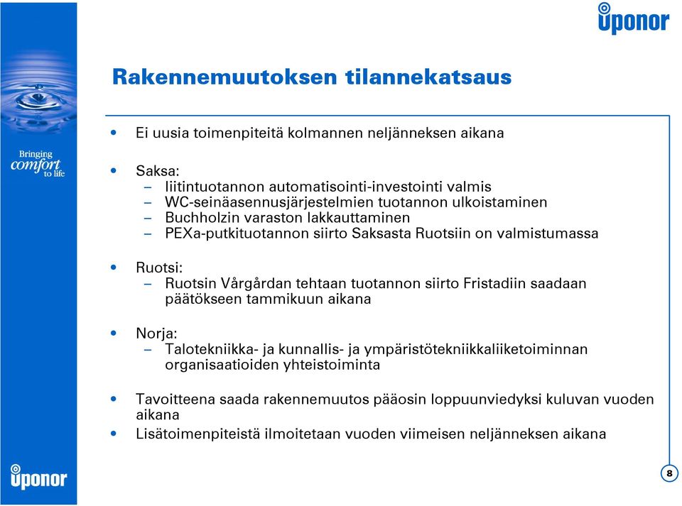 Ruotsin Vårgårdan tehtaan tuotannon siirto Fristadiin saadaan päätökseen tammikuun aikana Norja: Talotekniikka- ja kunnallis- ja