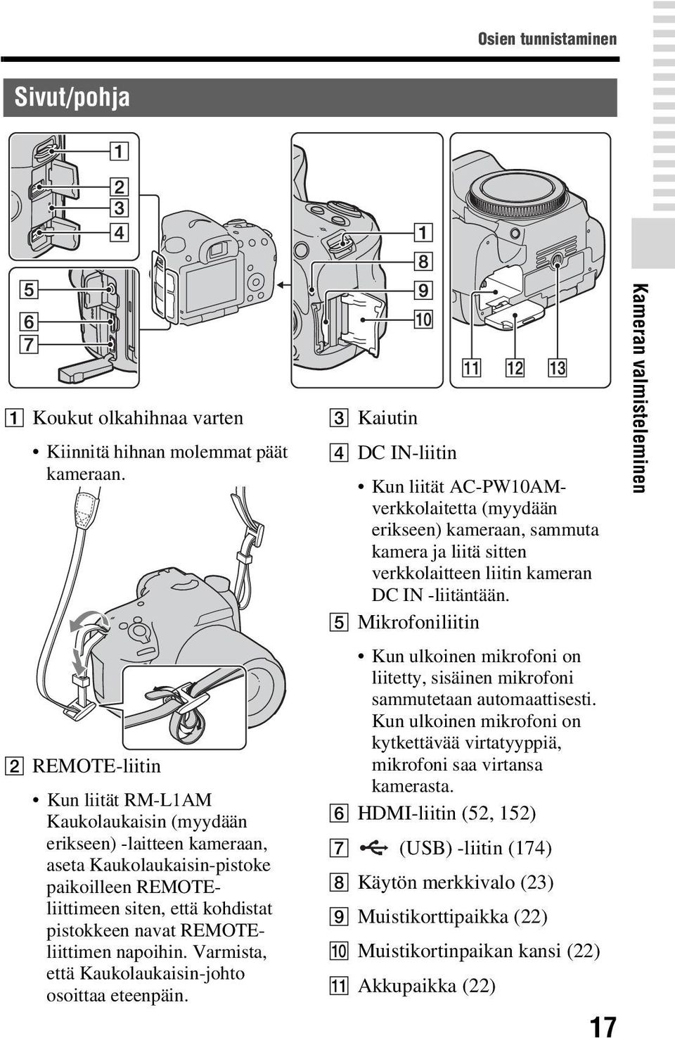 REMOTEliittimen napoihin. Varmista, että Kaukolaukaisin-johto osoittaa eteenpäin.