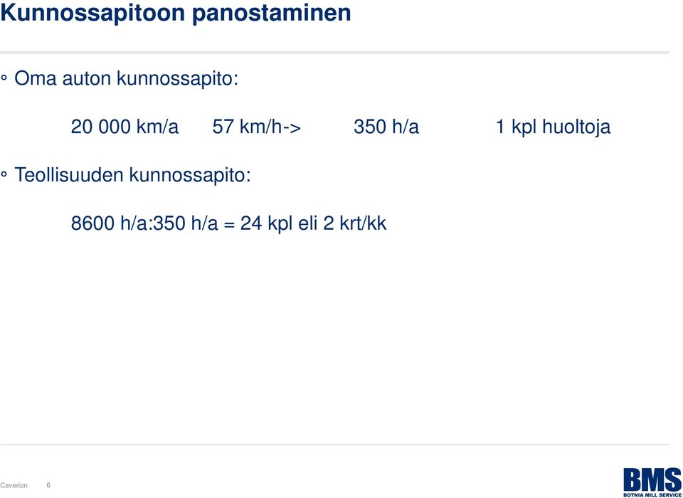 h/a 1 kpl huoltoja Teollisuuden