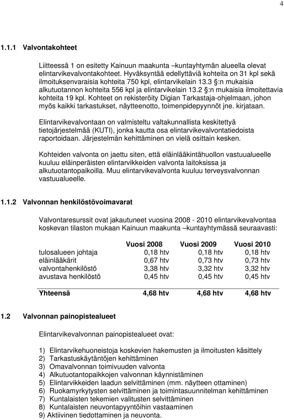 2 :n mukaisia ilmoitettavia kohteita 19 kpl. Kohteet on rekisteröity Digian Tarkastaja-ohjelmaan, johon myös kaikki tarkastukset, näytteenotto, toimenpidepyynnöt jne. kirjataan.