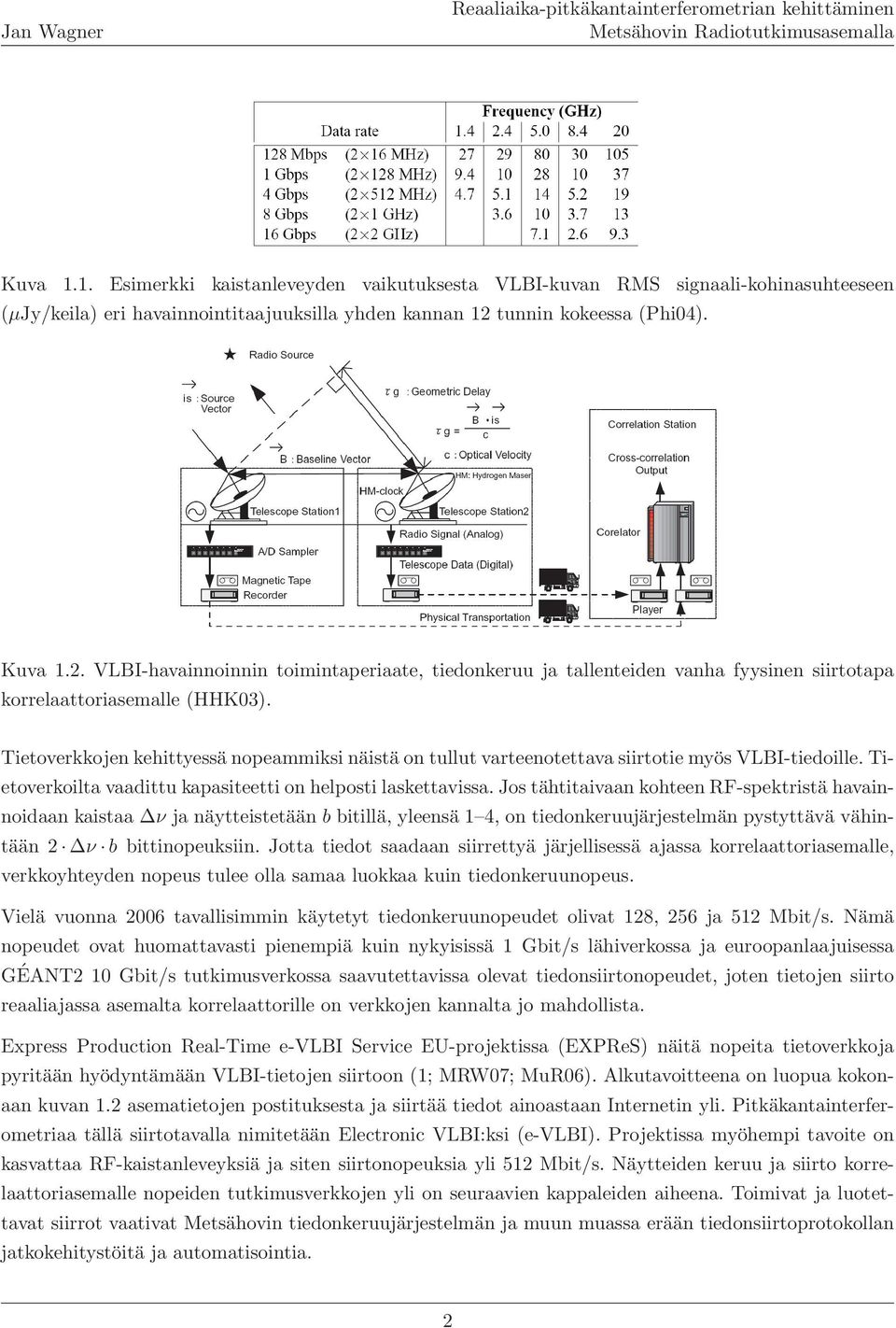 Tietoverkkojen kehittyessä nopeammiksi näistä on tullut varteenotettava siirtotie myös VLBI-tiedoille. Tietoverkoilta vaadittu kapasiteetti on helposti laskettavissa.