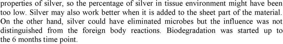On the other hand, silver could have eliminated microbes but the influence was not