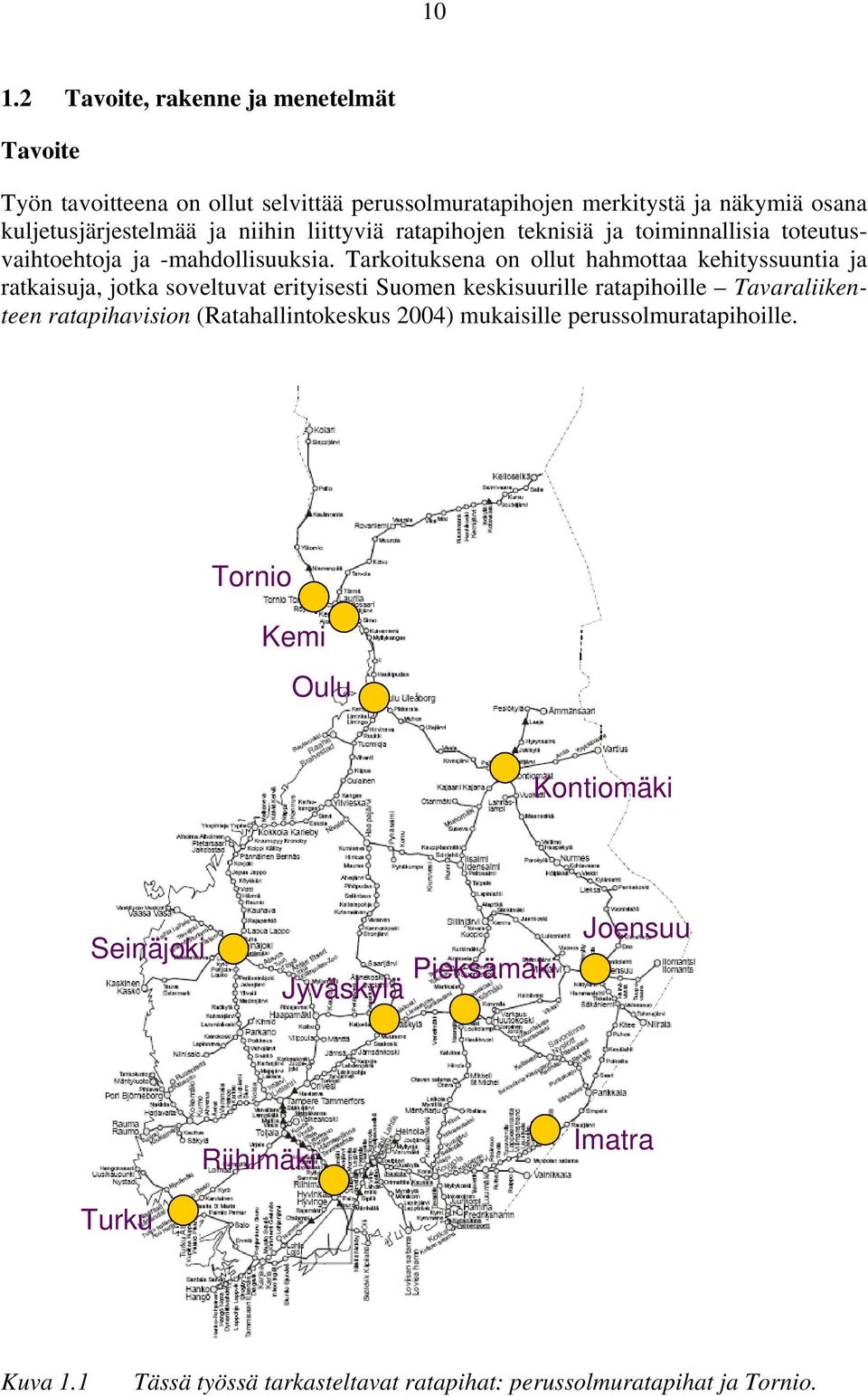 Tarkoituksena on ollut hahmottaa kehityssuuntia ja ratkaisuja, jotka soveltuvat erityisesti Suomen keskisuurille ratapihoille Tavaraliikenteen ratapihavision