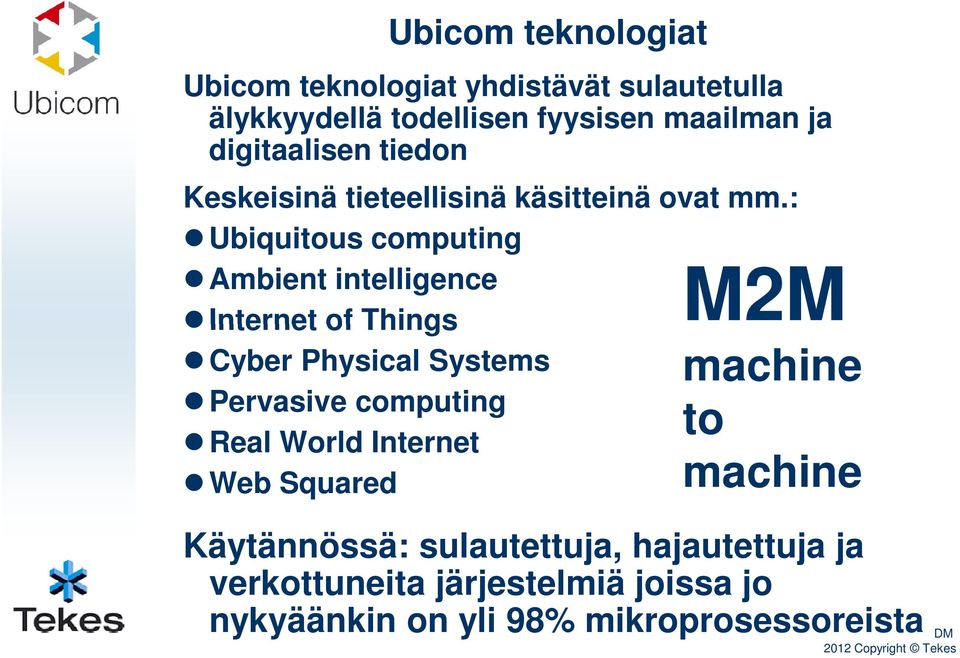 : Ubiquitous computing Ambient intelligence Internet of Things Cyber Physical Systems Pervasive computing to Real