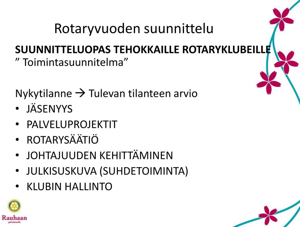 arvio JÄSENYYS PALVELUPROJEKTIT ROTARYSÄÄTIÖ