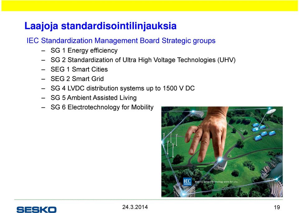 Technologies (UHV) SEG 1 Smart Cities SEG 2 Smart Grid SG 4 LVDC distribution