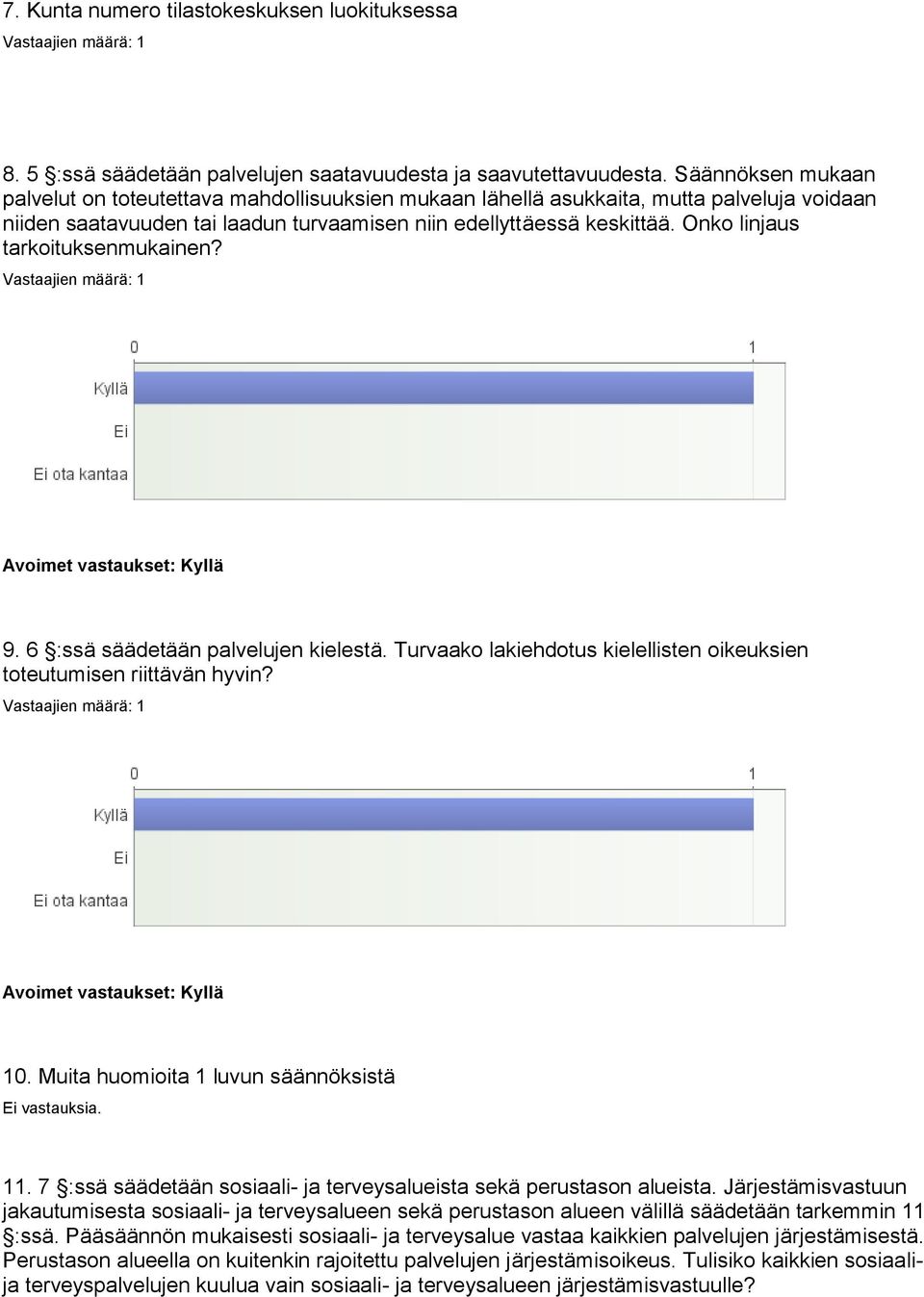 Onko linjaus tarkoituksenmukainen? 9. 6 :ssä säädetään palvelujen kielestä. Turvaako lakiehdotus kielellisten oikeuksien toteutumisen riittävän hyvin? 10. Muita huomioita 1 luvun säännöksistä 11.