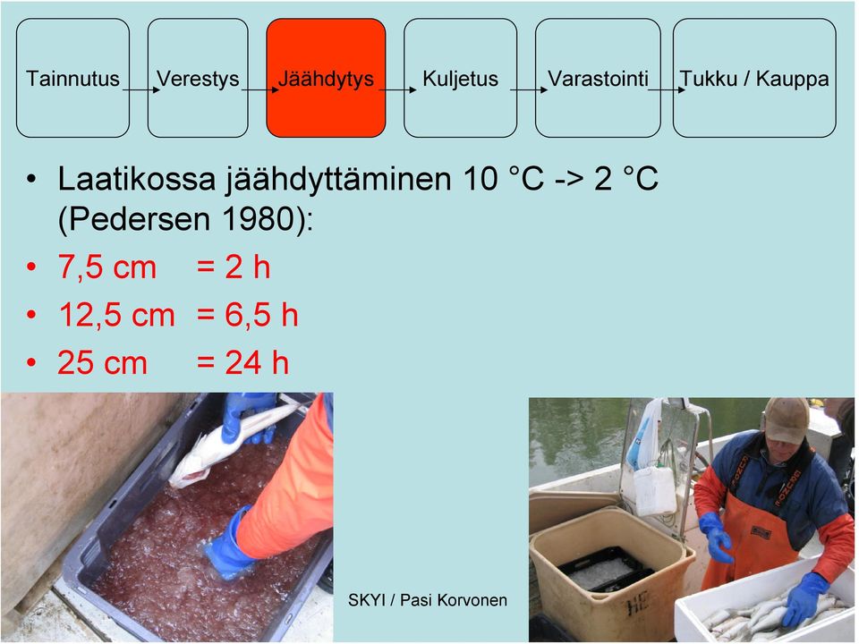 jäähdyttäminen 10 C -> 2 C (Pedersen