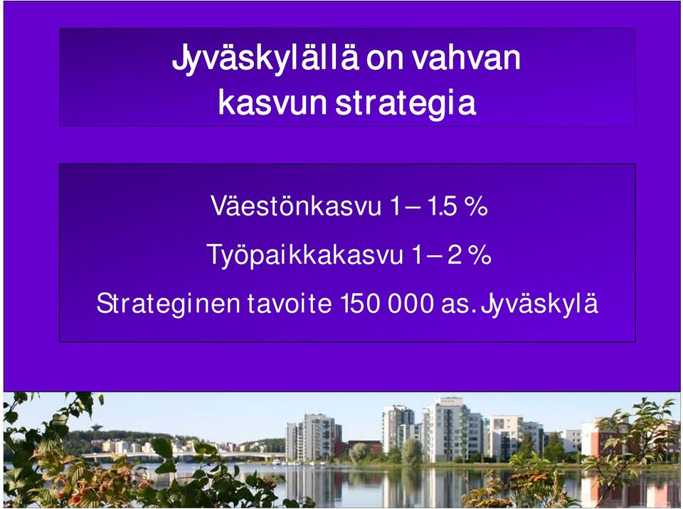 5 % Työpaikkakasvu 1 2 %