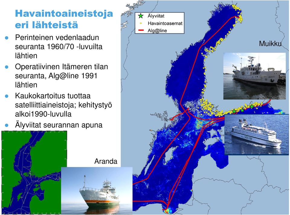 Alg@line 1991 lähtien Kaukokartoitus tuottaa satelliittiaineistoja;