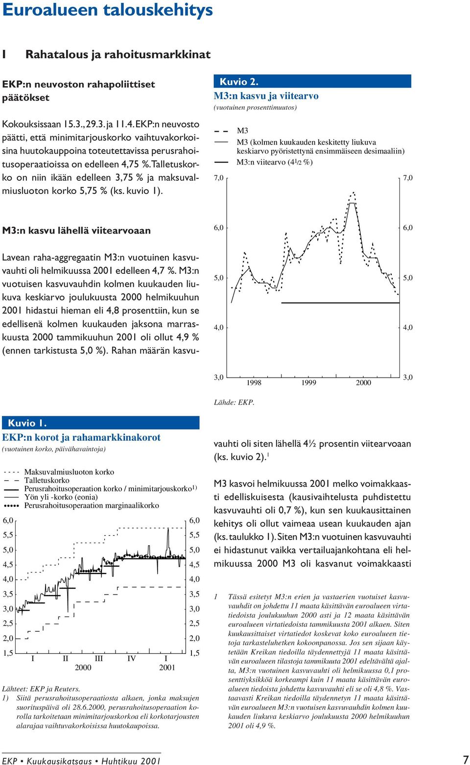 Talletuskorko on niin ikään edelleen 3,75 % ja maksuvalmiusluoton korko 5,75 % (ks. kuvio 1). Kuvio 2.