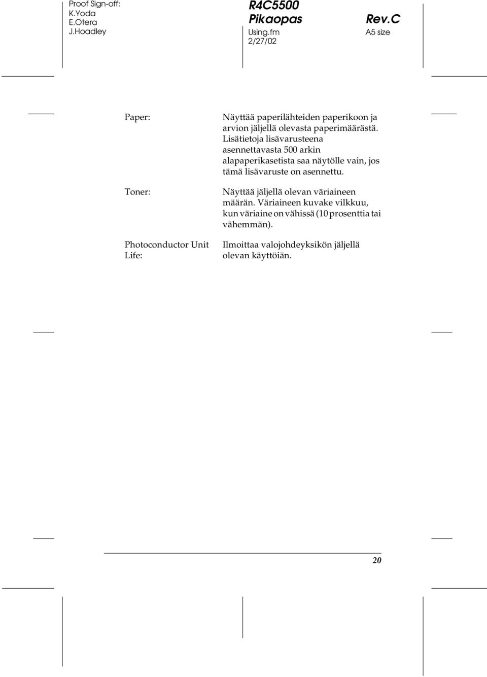 olevasta paperimäärästä.