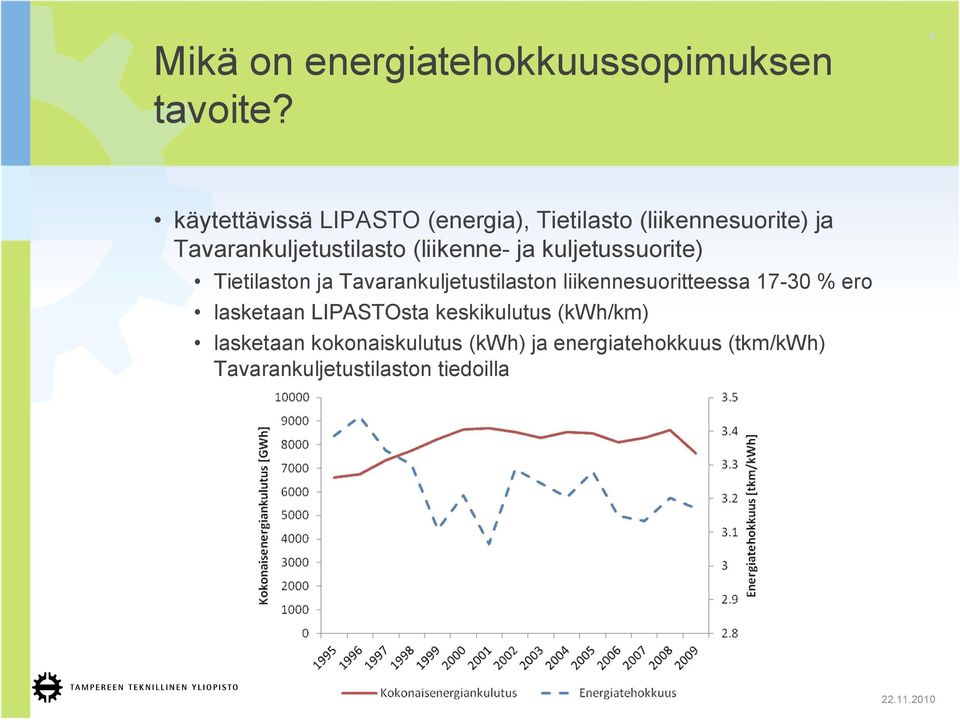 (liikenne ja kuljetussuorite) Tietilaston ja Tavarankuljetustilaston liikennesuoritteessa 17