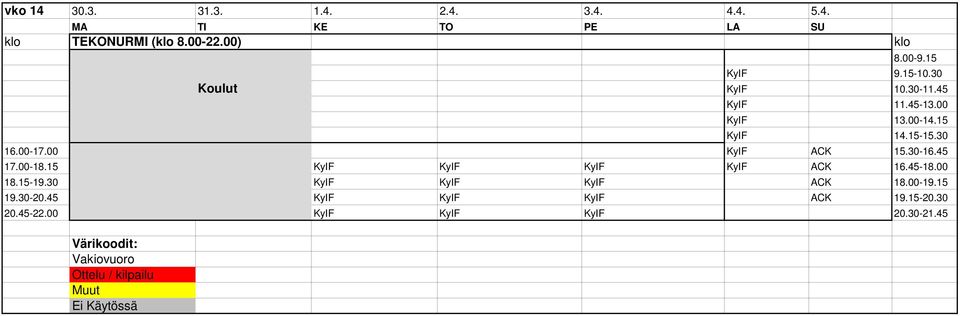 15 KyIF KyIF KyIF KyIF ACK 16.45-18.00 18.15-19.30 KyIF KyIF KyIF ACK 18.