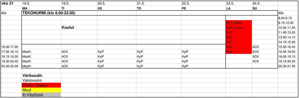 45-13.00 KyIF 13.00-14.15 KyIF 14.15-15.30 17.00-18.