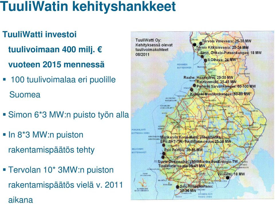 Simon 6*3 MW:n puisto työn alla In 8*3 MW:n puiston