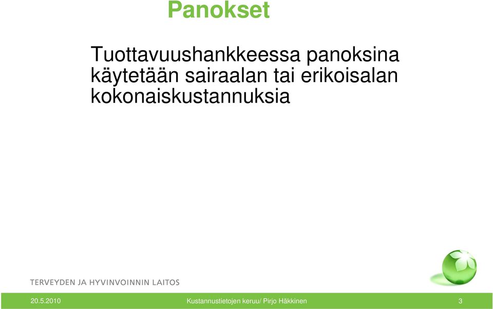 erikoisalan kokonaiskustannuksia 20.