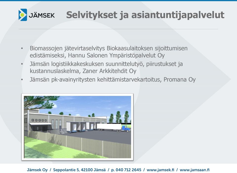 Ympäristöpalvelut Oy Jämsän logistiikkakeskuksen suunnittelutyö, piirustukset