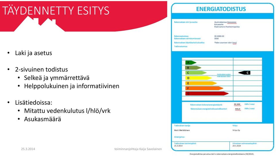 informatiivinen Lisätiedoissa: Mitattu vedenkulutus