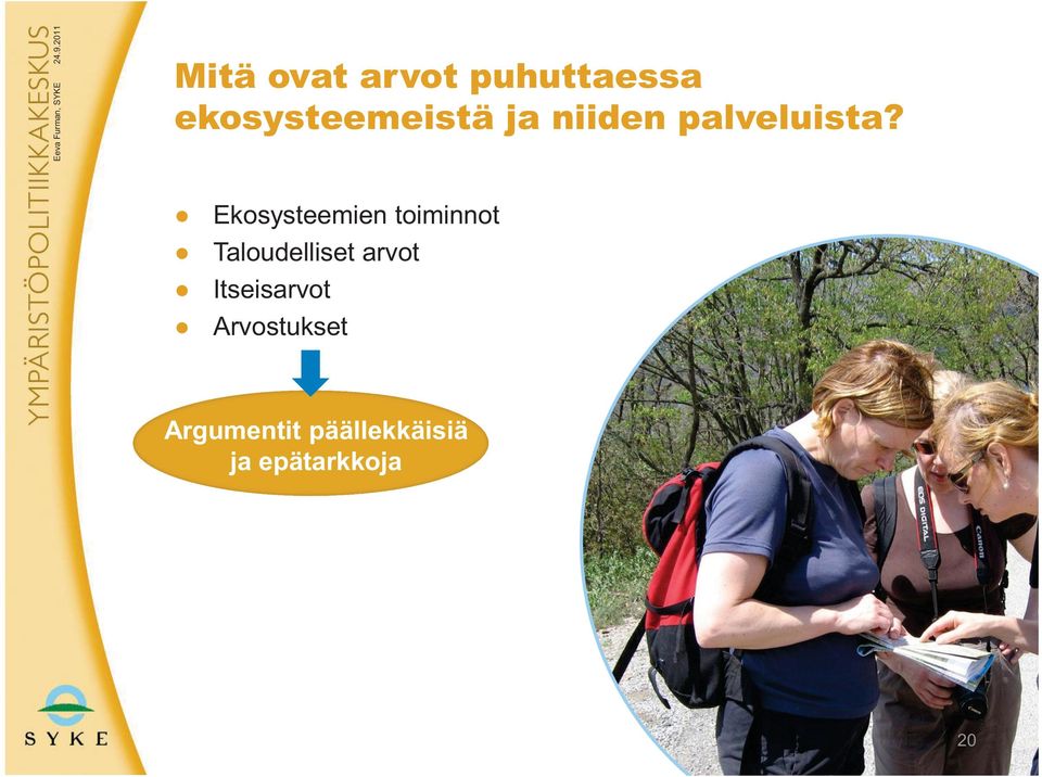 Ekosysteemien toiminnot Taloudelliset arvot