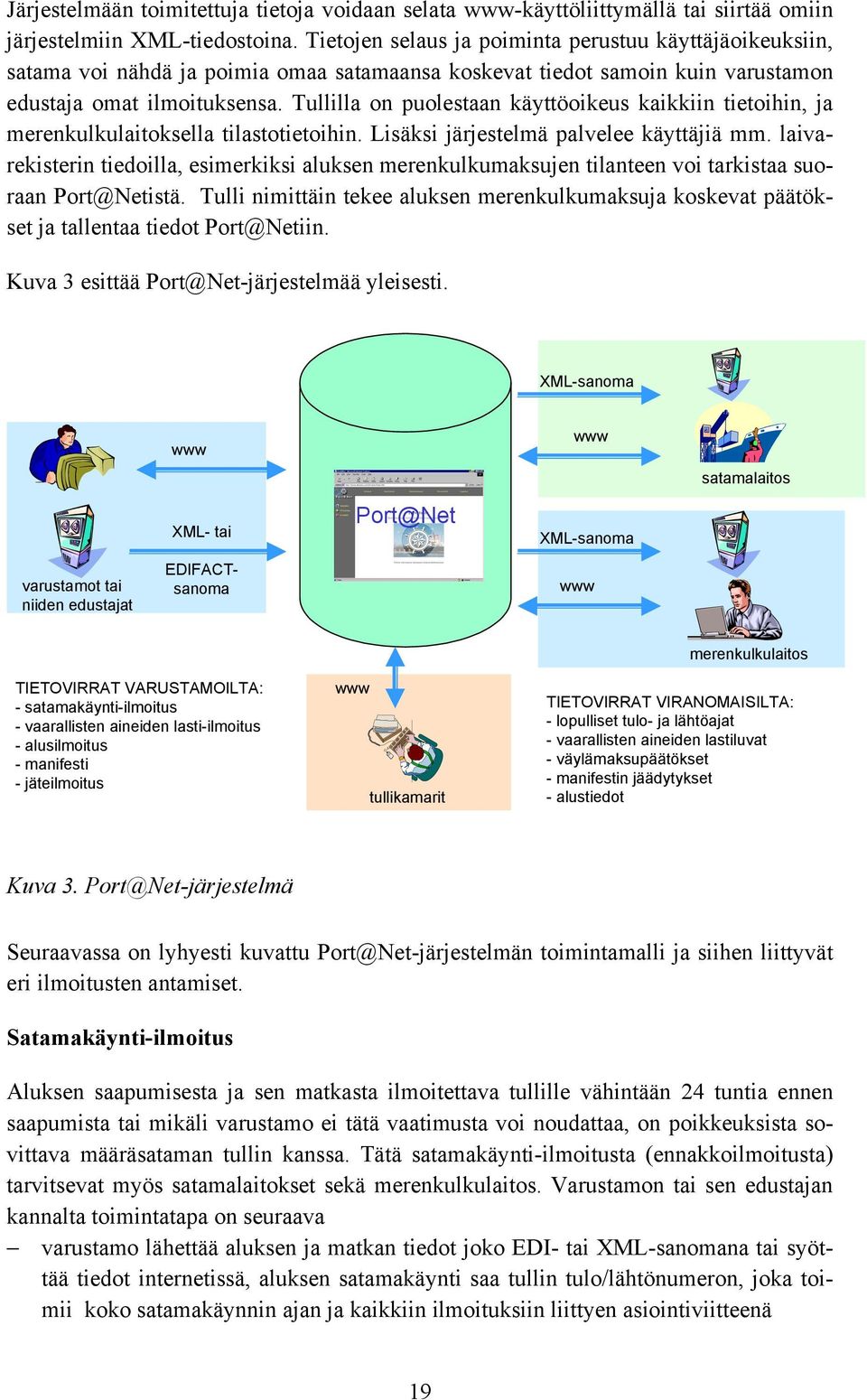 Tullilla on puolestaan käyttöoikeus kaikkiin tietoihin, ja merenkulkulaitoksella tilastotietoihin. Lisäksi järjestelmä palvelee käyttäjiä mm.