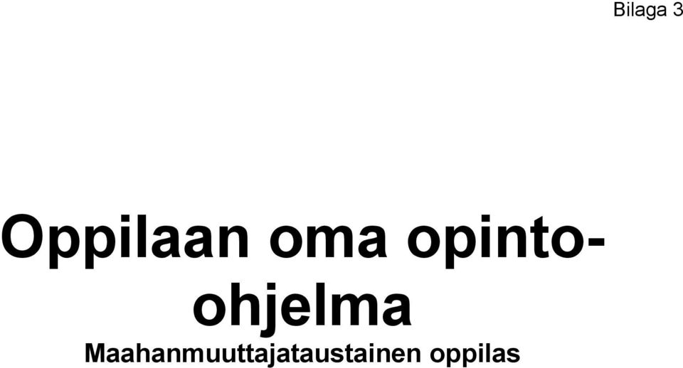 opintoohjelma