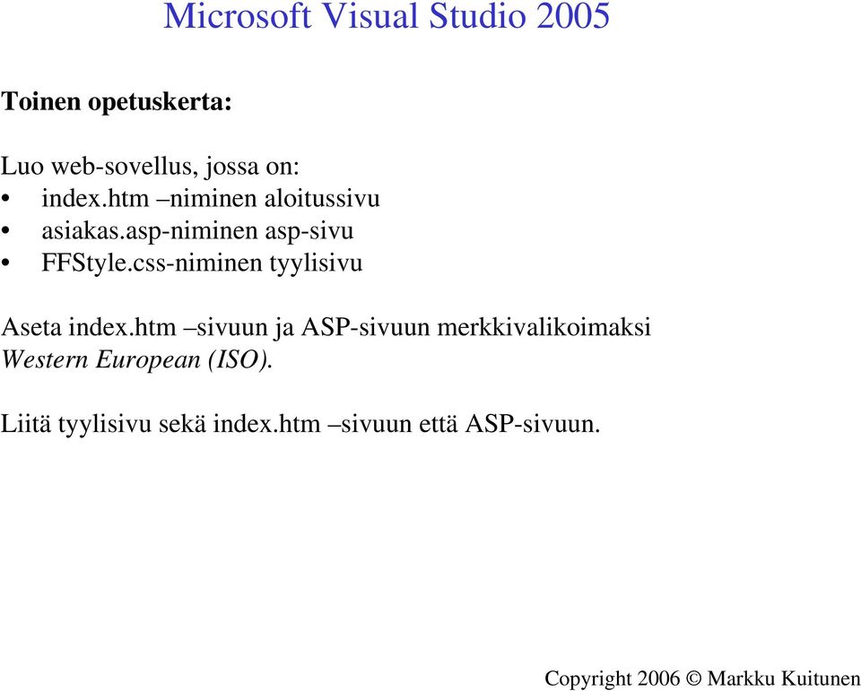 css-niminen tyylisivu Aseta index.