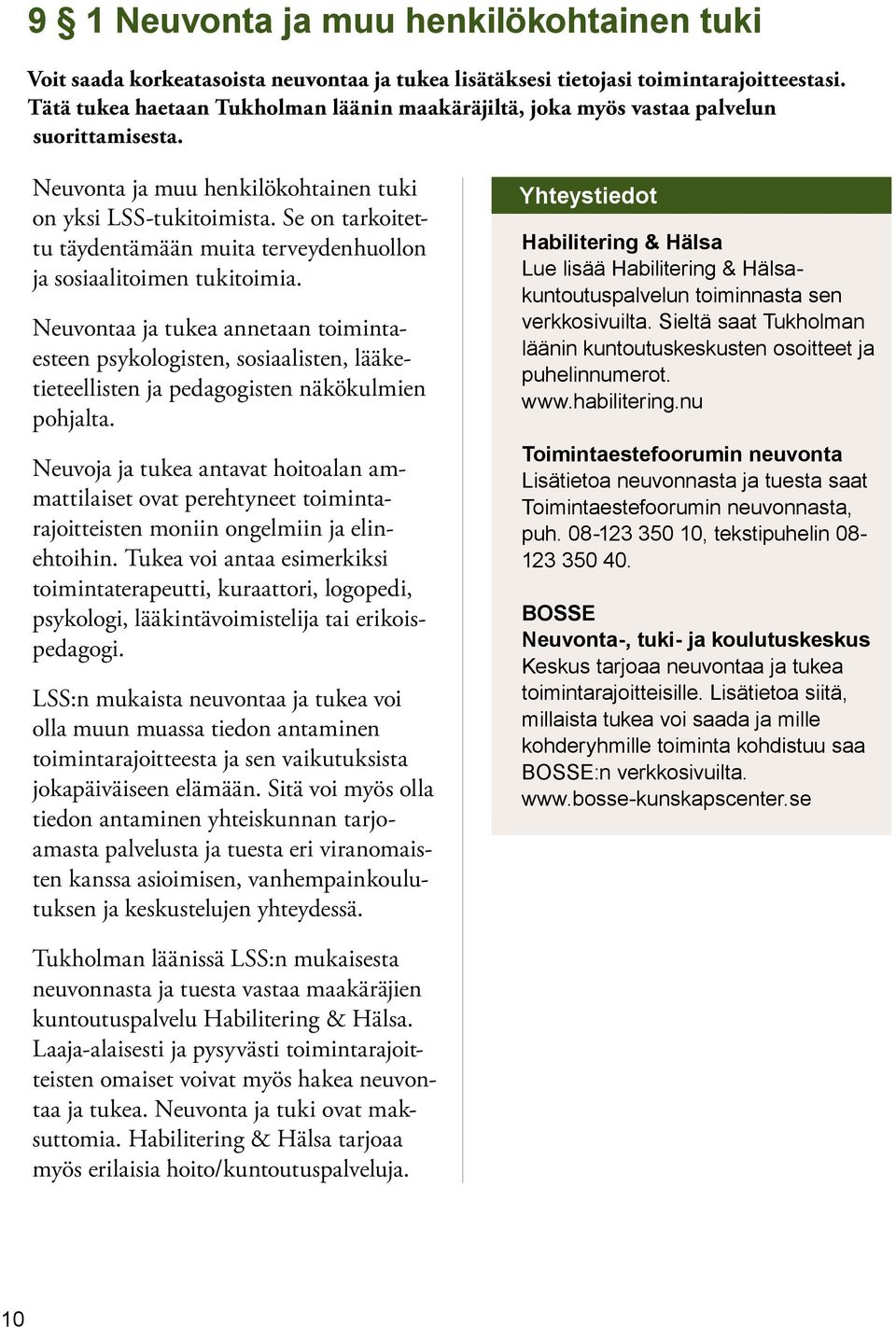 Se on tarkoitettu täydentämään muita terveydenhuollon ja sosiaalitoimen tukitoimia.