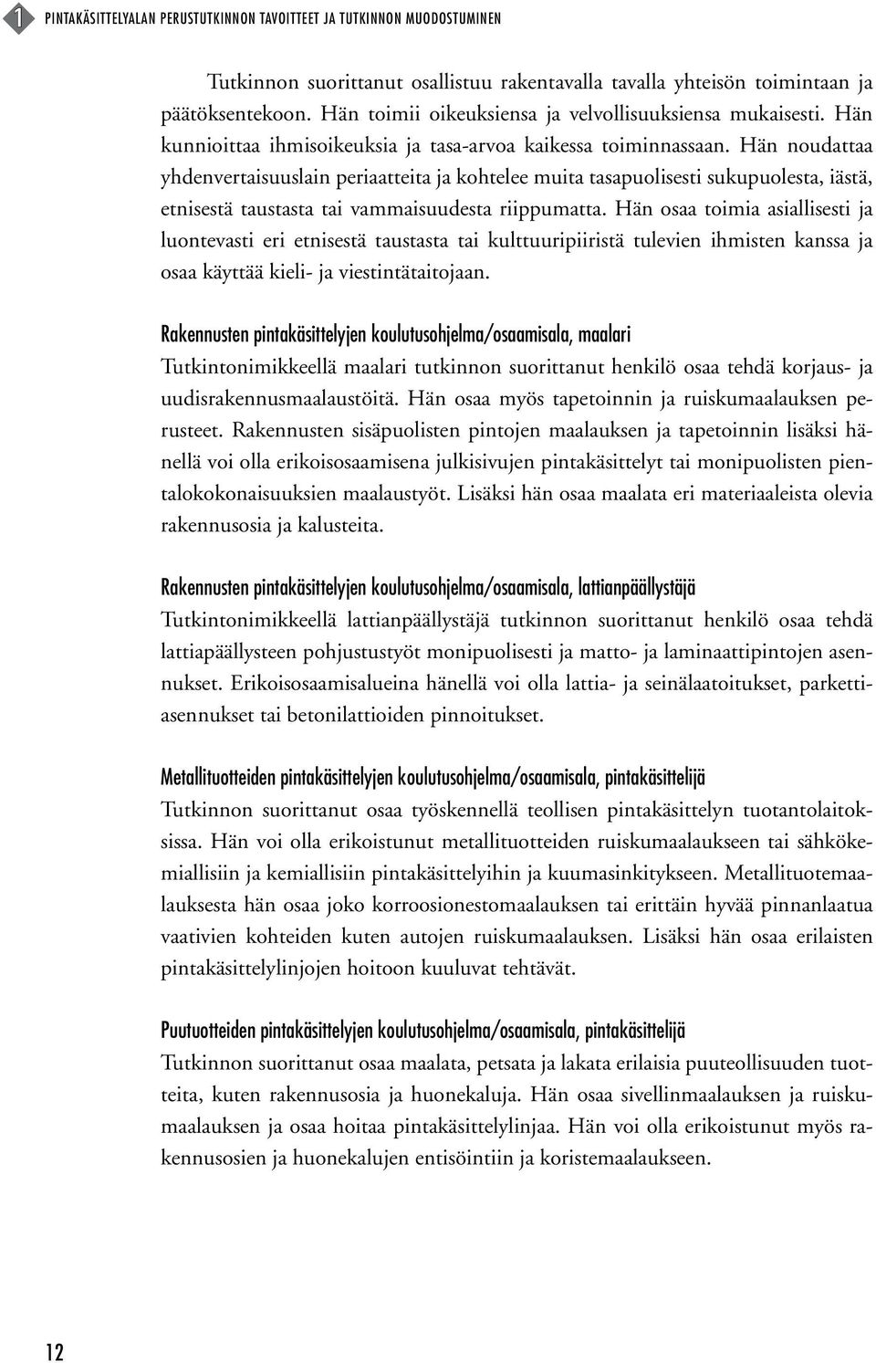 Hän noudattaa yhdenvertaisuuslain periaatteita ja kohtelee muita tasapuolisesti sukupuolesta, iästä, etnisestä taustasta tai vammaisuudesta riippumatta.