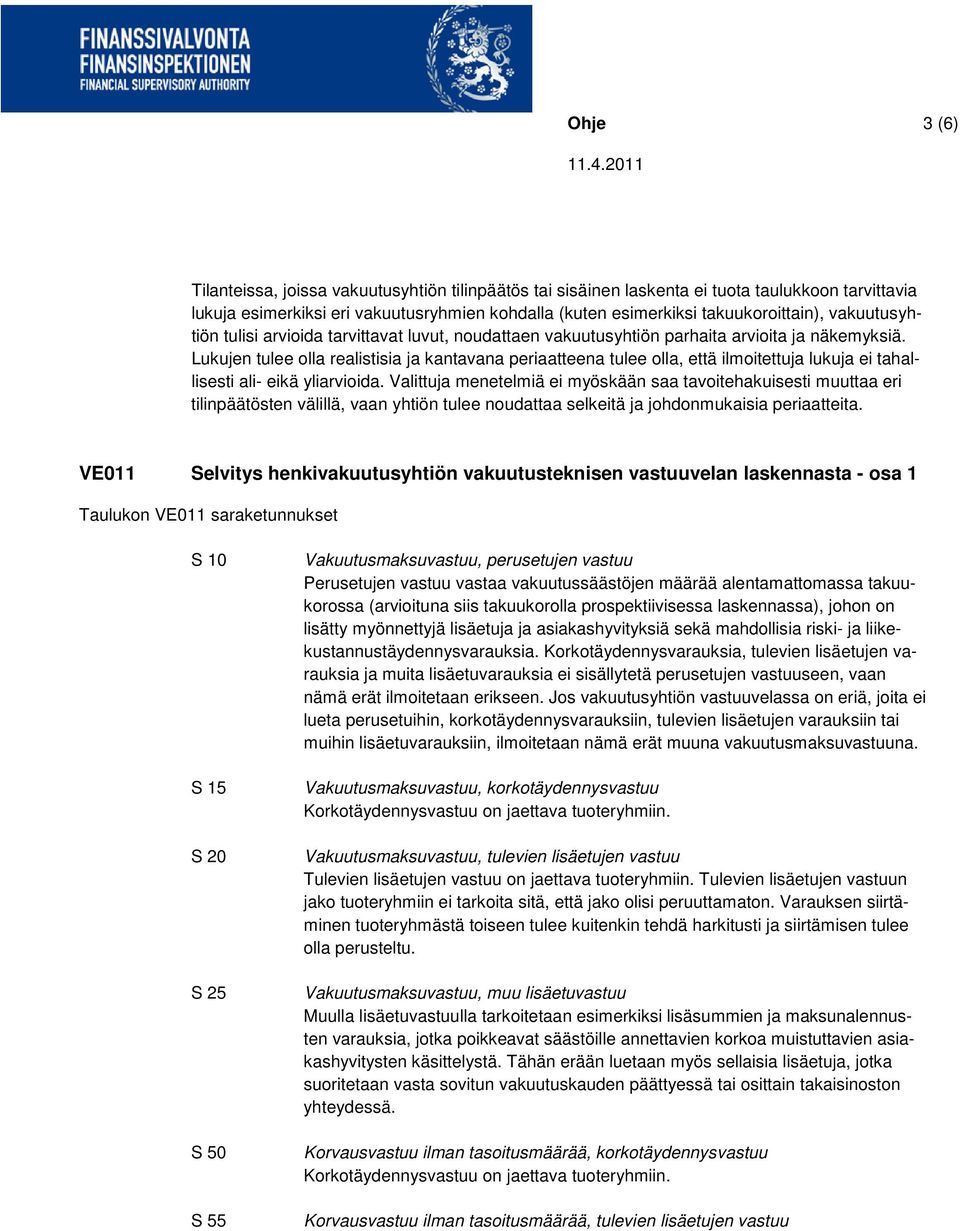 Lukujen tulee olla realistisia ja kantavana periaatteena tulee olla, että ilmoitettuja lukuja ei tahallisesti ali- eikä yliarvioida.