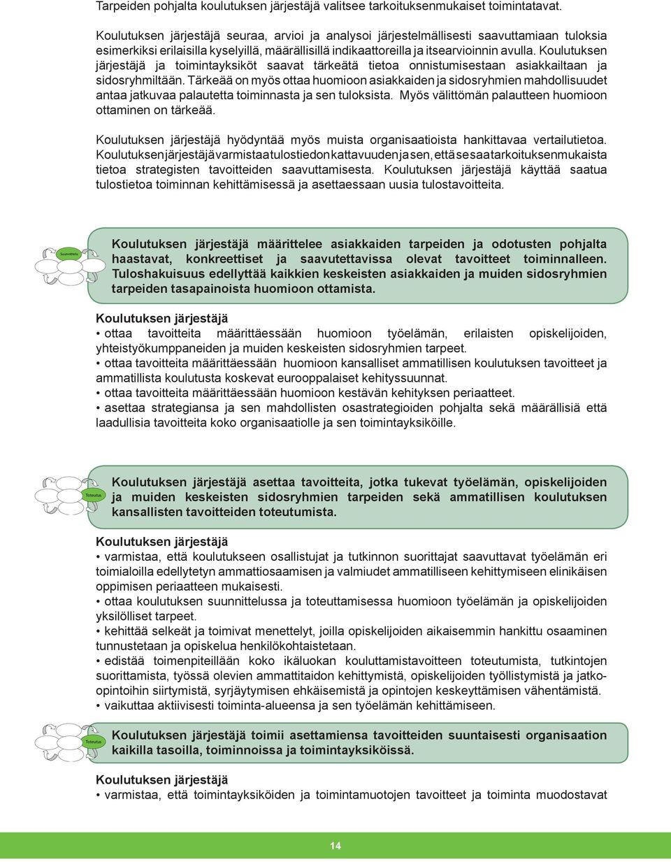 Koulutuksen järjestäjä ja toimintayksiköt saavat tärkeätä tietoa onnistumisestaan asiakkailtaan ja sidosryhmiltään.