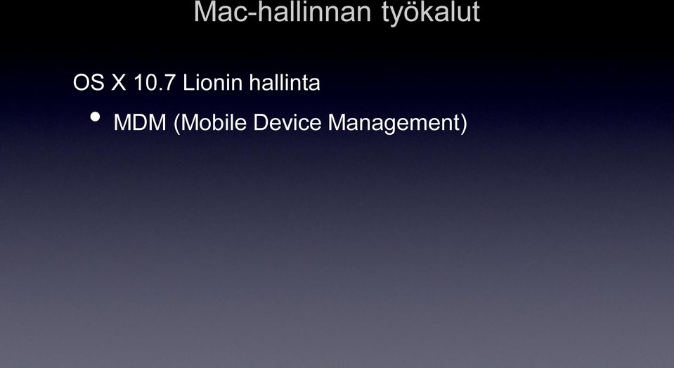 hallinta MDM