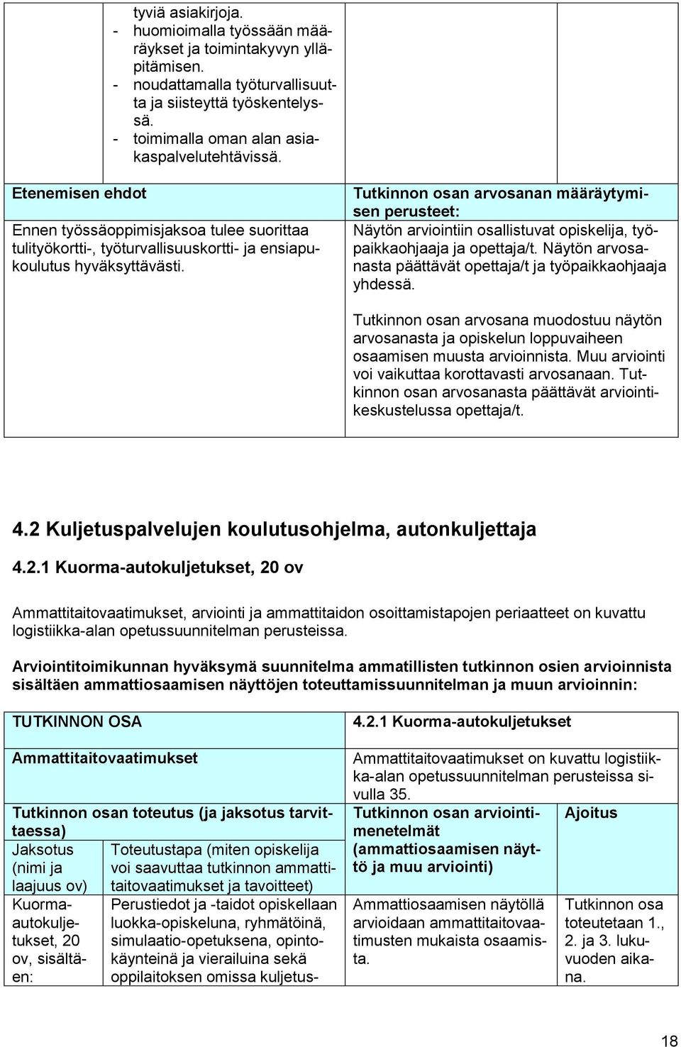 Tutkinnon osan arvosanan määräytymisen perusteet: Näytön arviointiin osallistuvat opiskelija, työpaikkaohjaaja ja opettaja/t. Näytön arvosanasta päättävät opettaja/t ja työpaikkaohjaaja yhdessä.