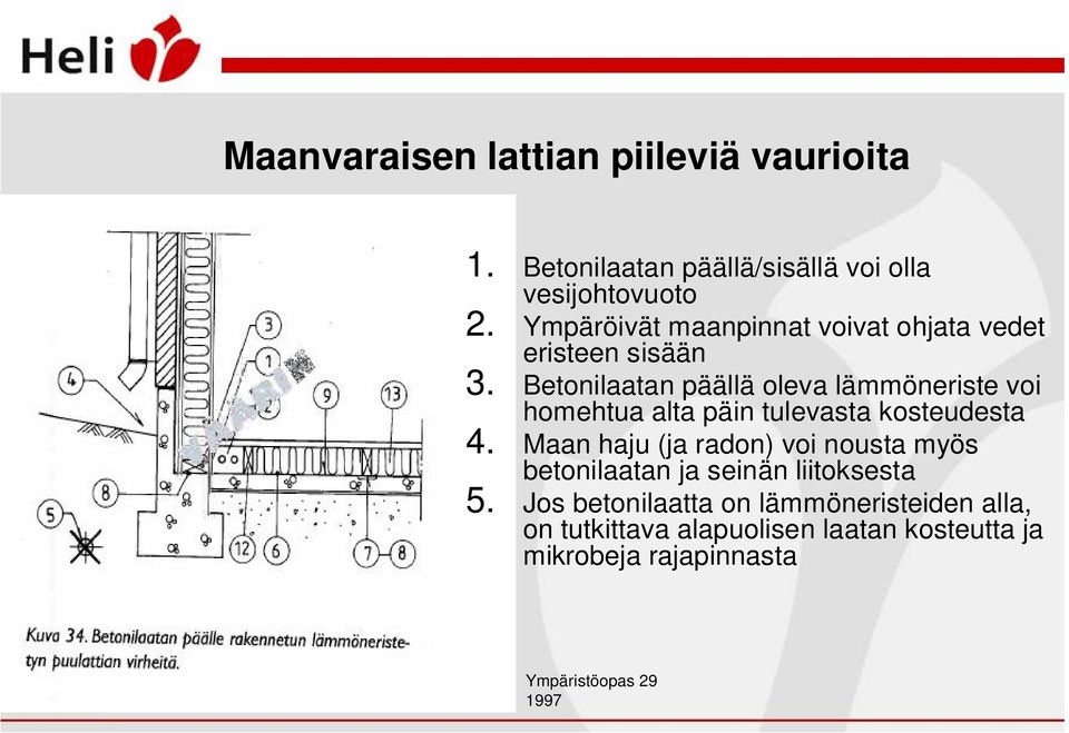 Betonilaatan päällä oleva lämmöneriste voi homehtua alta päin tulevasta kosteudesta 4.