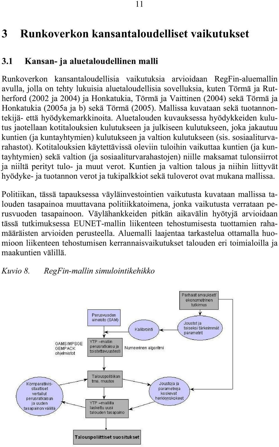 (2002 ja 2004) ja Honkatukia, Törmä ja Vaittinen (2004) sekä Törmä ja Honkatukia (2005a ja b) sekä Törmä (2005). Mallissa kuvataan sekä tuotannontekijä että hyödykemarkkinoita.