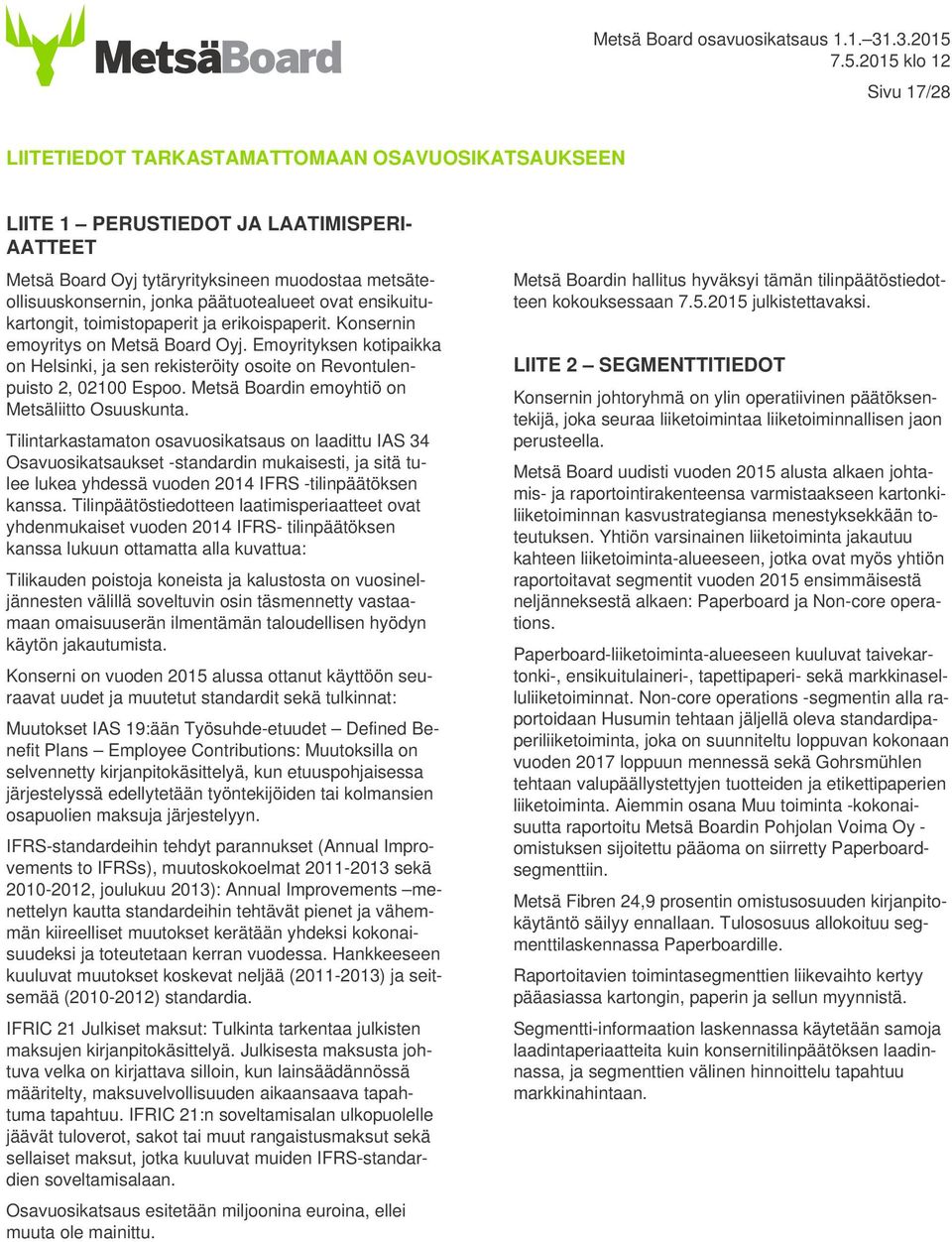 Metsä Boardin emoyhtiö on Metsäliitto Osuuskunta.