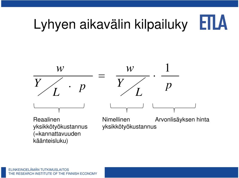 (=kannattavuuden käänteisluku)