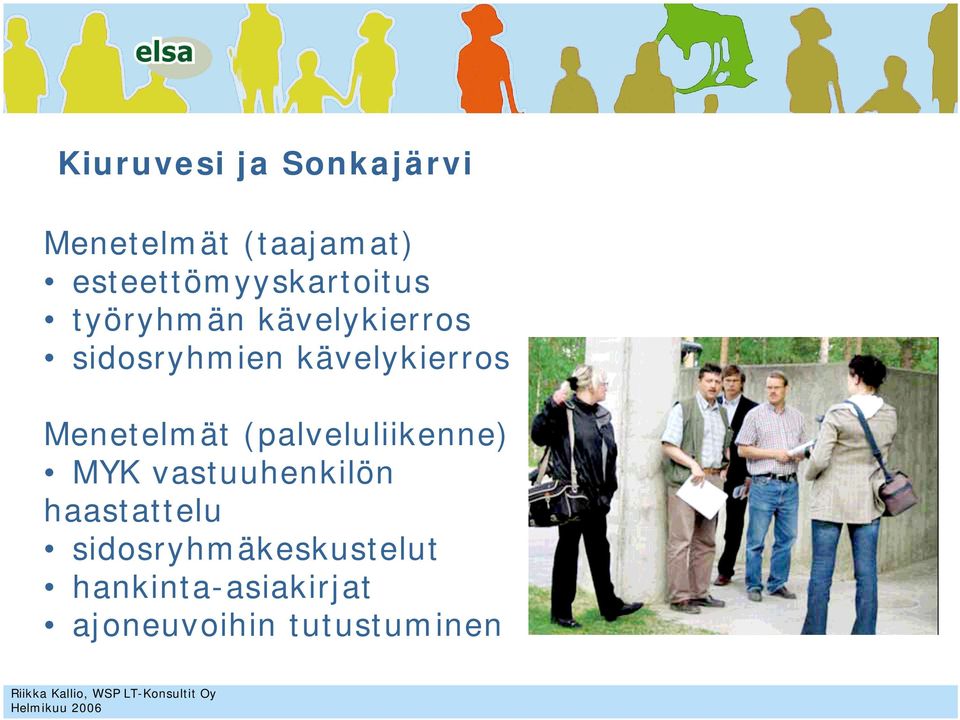 kävelykierros Menetelmät (palveluliikenne) MYK vastuuhenkilön