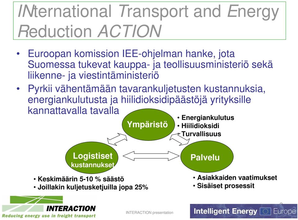 energiankulutusta ja hiilidioksidipäästöjä yrityksille kannattavalla tavalla Ympäristö Energiankulutus Hiilidioksidi