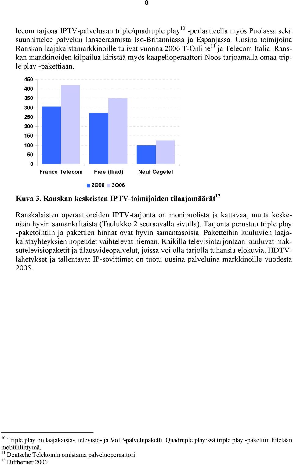 Ranskan markkinoiden kilpailua kiristää myös kaapelioperaattori Noos tarjoamalla omaa triple play -pakettiaan.