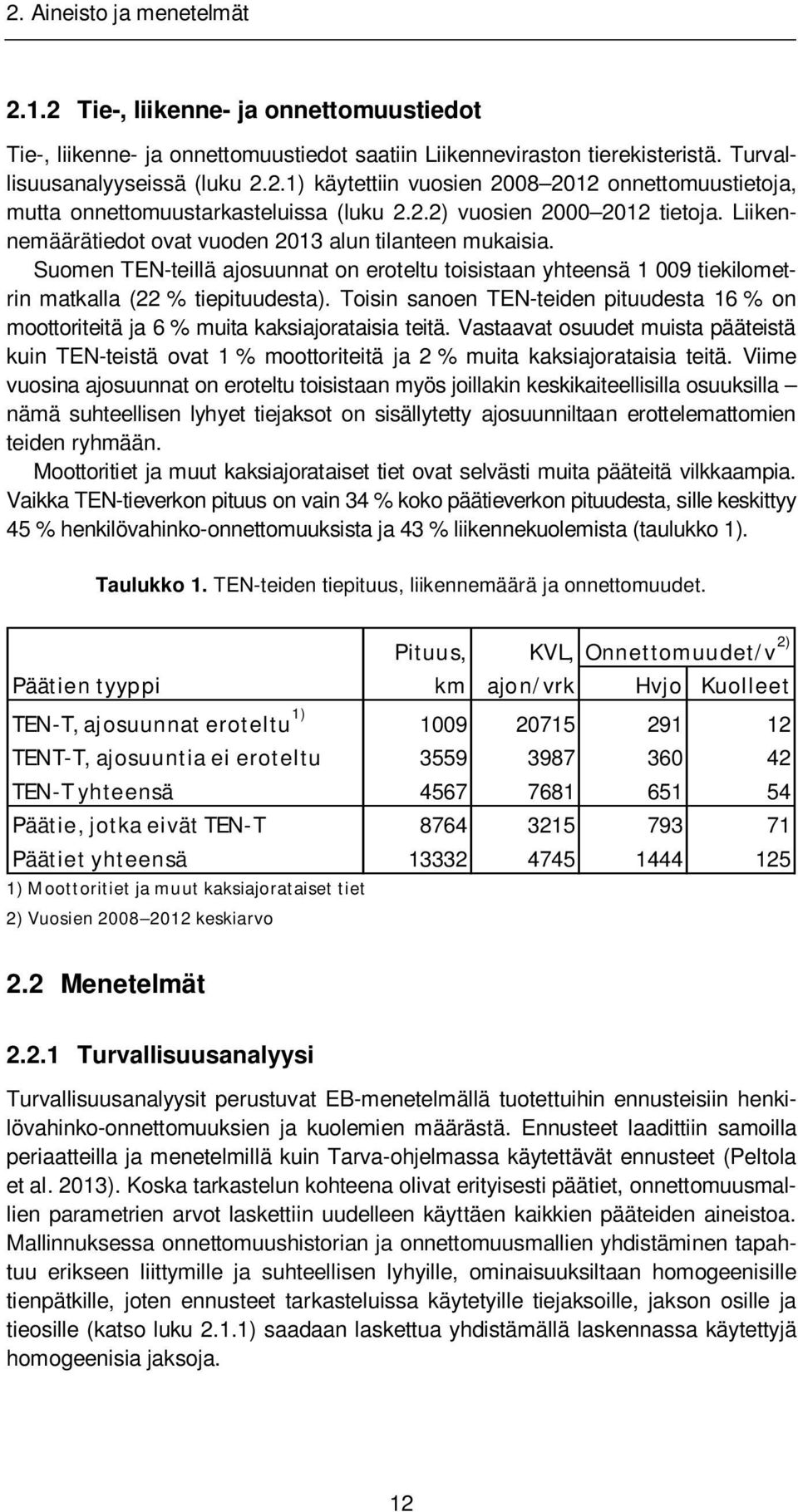 Suomen TEN-teillä ajosuunnat on eroteltu toisistaan yhteensä 1 009 tiekilometrin matkalla (22 % tiepituudesta).