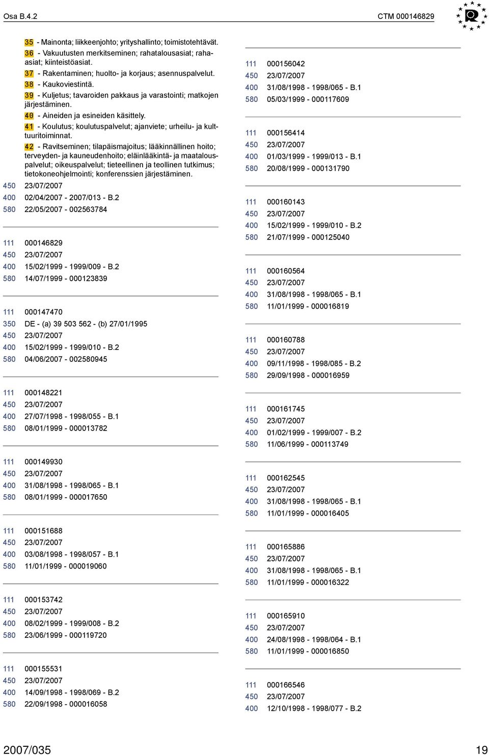 41 - Koulutus; koulutuspalvelut; ajanviete; urheilu- ja kulttuuritoiminnat.