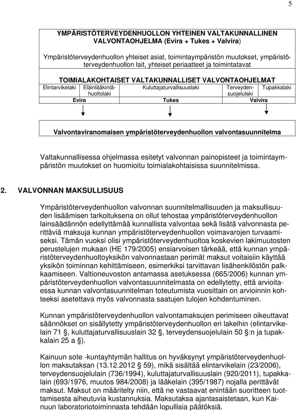 Tukes Valvira Valvontaviranomaisen ympäristöterveydenhuollon valvontasuunnitelma Valtakunnallisessa ohjelmassa esitetyt valvonnan painopisteet ja toimintaympäristön muutokset on huomioitu