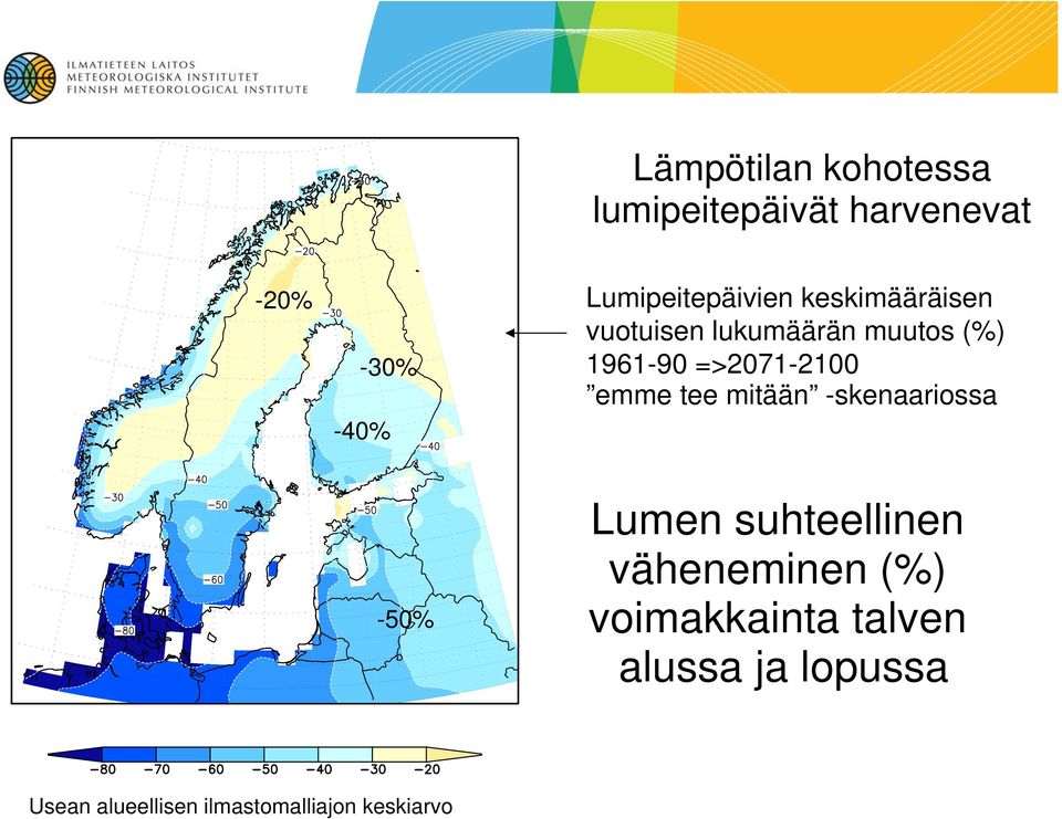 =>2071-2100 emme tee mitään -skenaariossa -50% Lumen suhteellinen