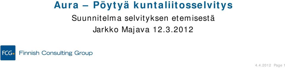 Suunnitelma selvityksen