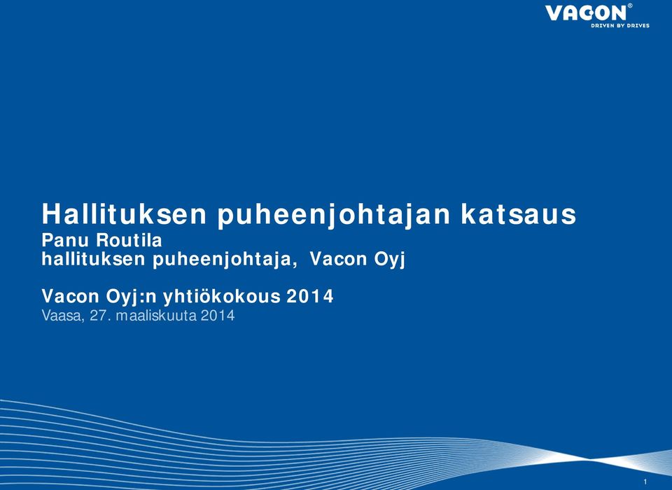 puheenjohtaja, Vacon Oyj Vacon