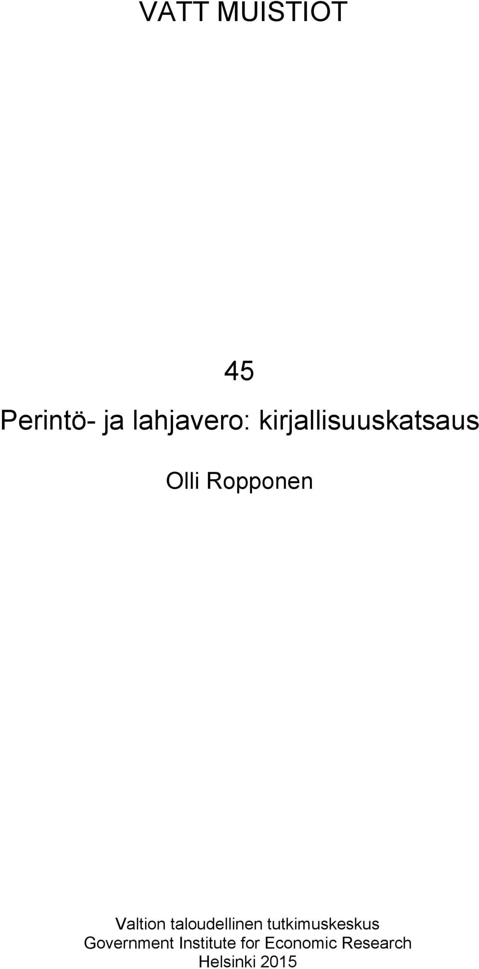 taloudellinen tutkimuskeskus Government